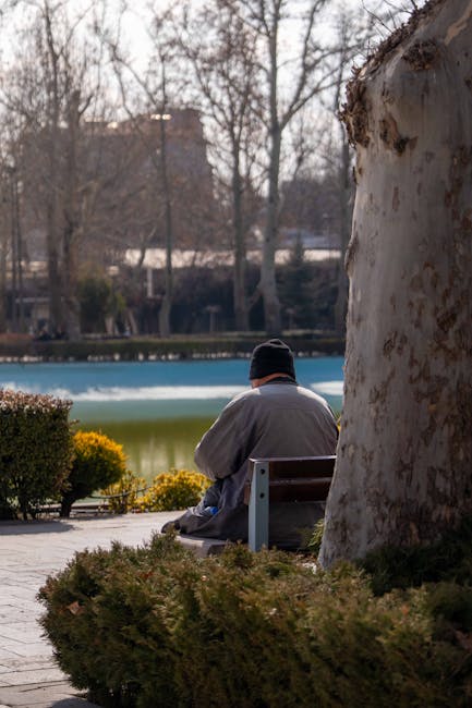 A person finding calm through meditation in nature